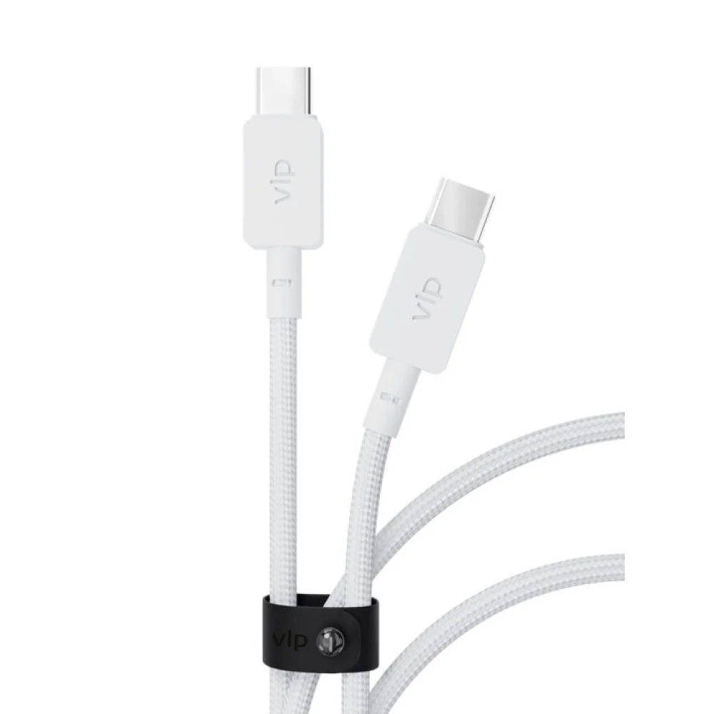 Кабель VLP Nylon Cable USB-C — USB-C, 100 Вт, 2м. Цвет: белый