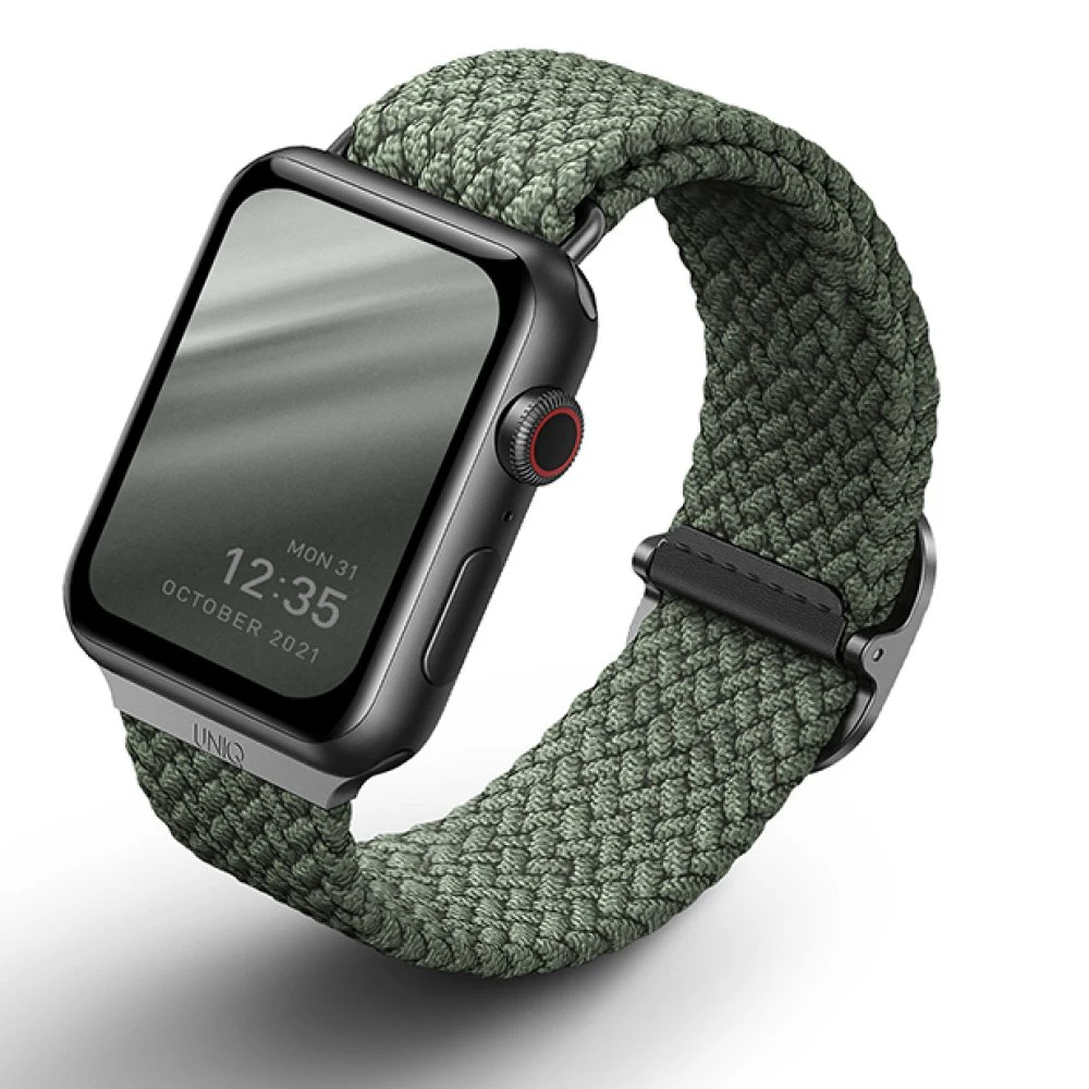 Ремешок нейлоновый Uniq Aspen для Apple Watch 42мм/44мм. Цвет: зелёный