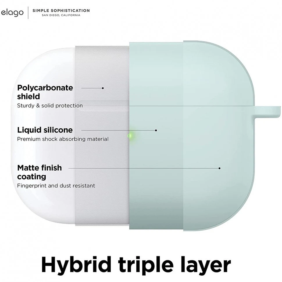 Чехол Elago Liquid Hang Case для AirPods Pro 2. Цвет: мятный