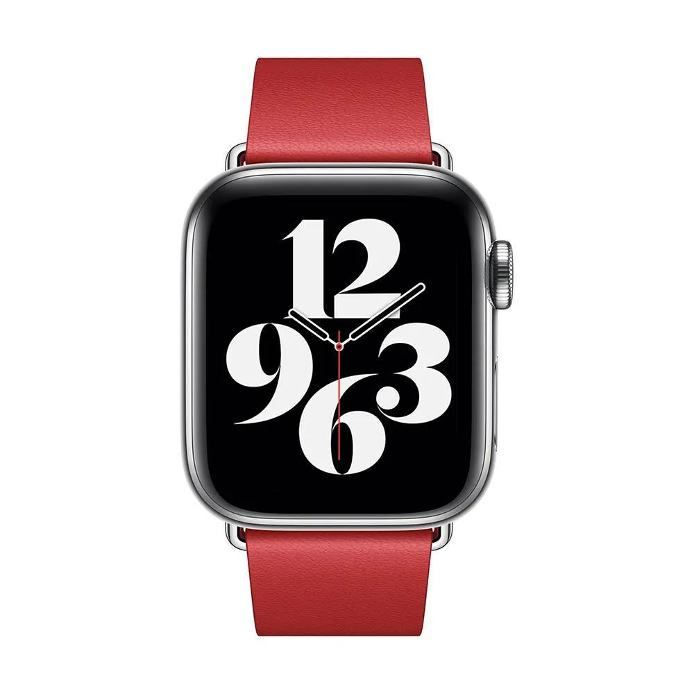 Кожаный ремешок Apple для Apple Watch с современной пряжкой 40мм, S. Цвет: алый