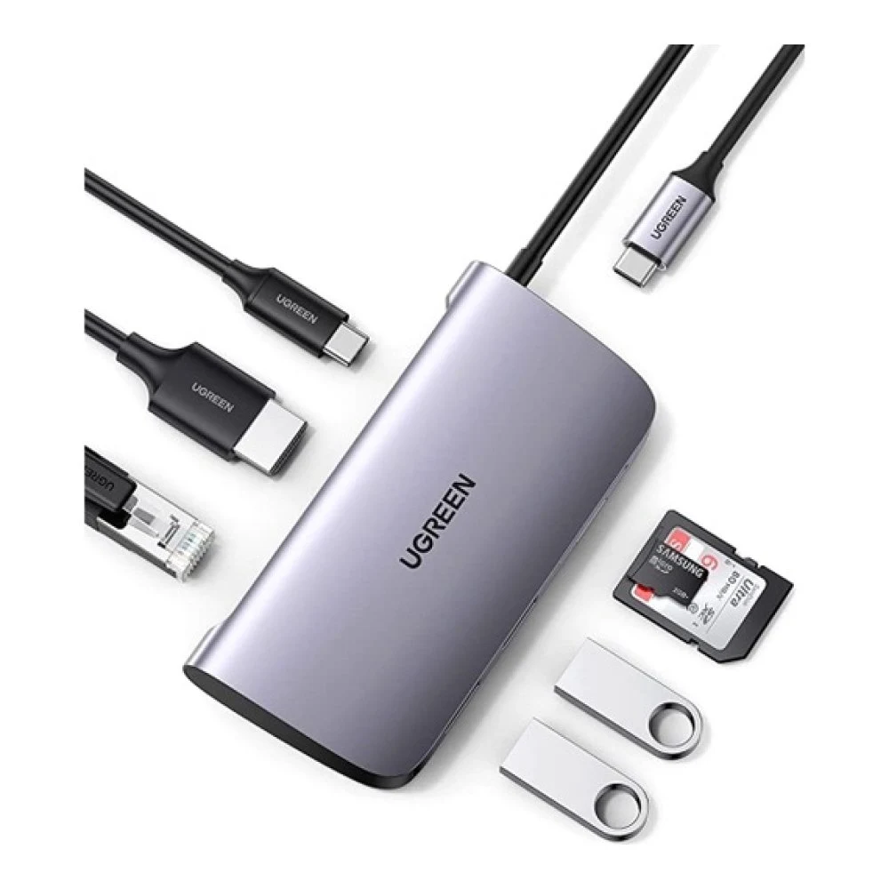 Адаптер мультифункциональный UGREEN USB-C 7-in-1 Multifunctional Adapter . Цвет: серый