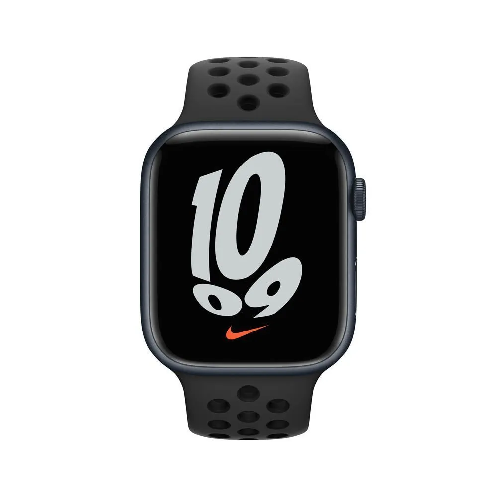 Apple Watch Nike Series 7, 45мм, корпус из алюминия цвета "Темная ночь", спортивный ремешок Nike