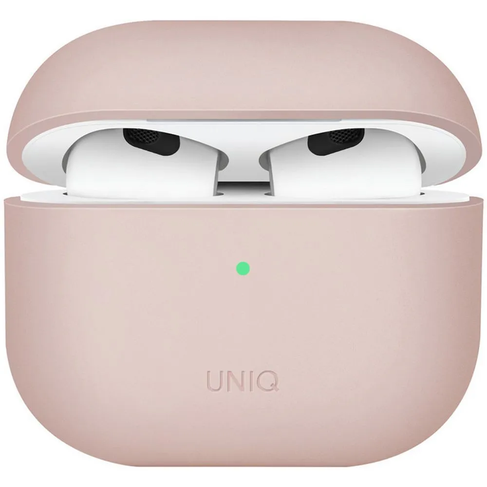 Чехол UNIQ Lino для AirPods 3, силикон. Цвет: розовый