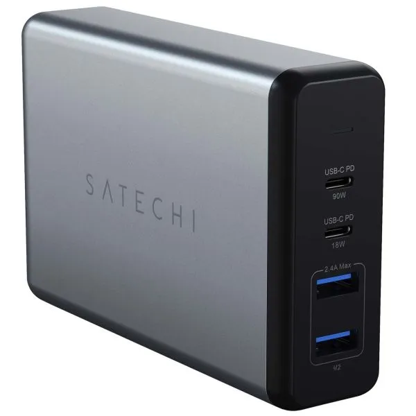 Адаптер питания Satechi Type-C 108W Pro, Power Delivery, USB-A x2, USB-C x2. Цвет: "Серый космос"