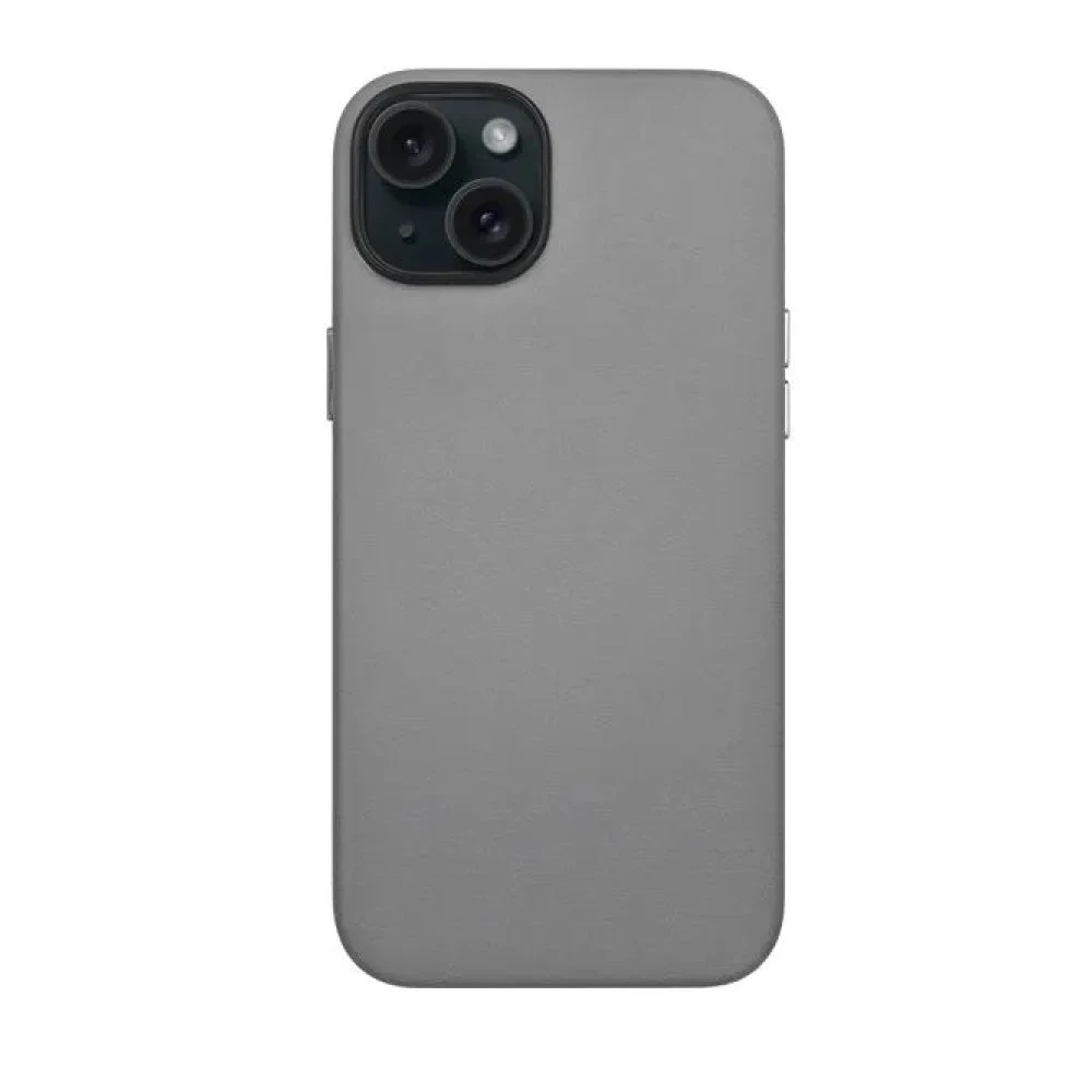 Чехол K-DOO Noble Collection Magsafe для iPhone 15, кожа. Цвет: серый