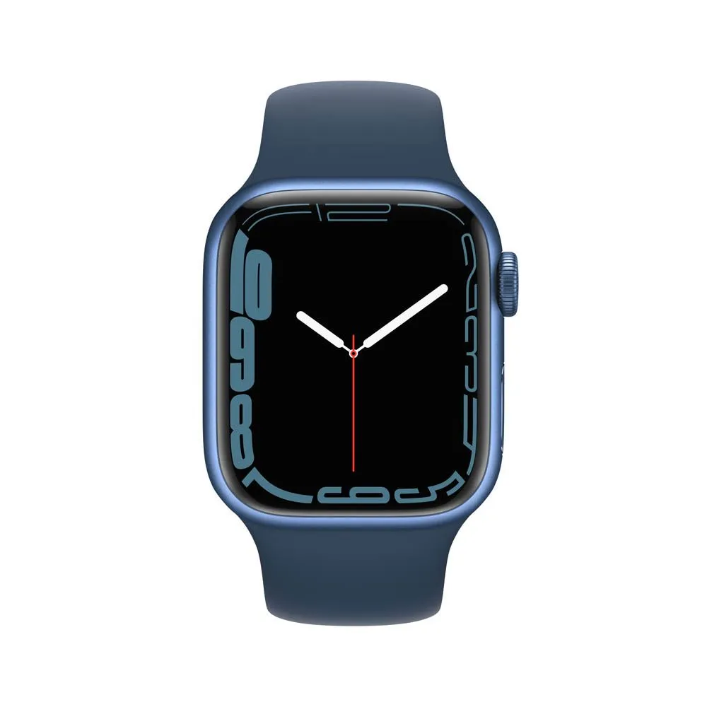 Apple Watch Series 7, 45мм, корпус из алюминия синего цвета, спортивный ремешок синий