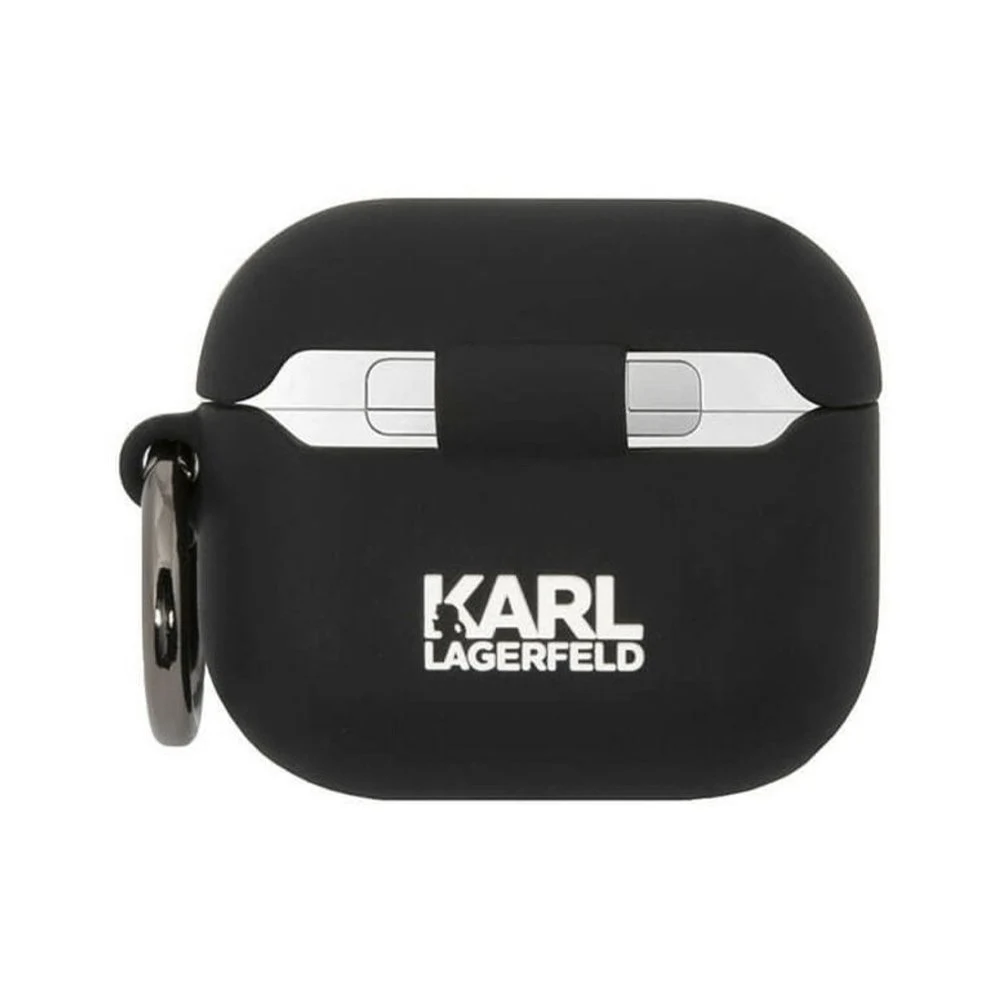 Чехол Lagerfeld Silicone case with ring NFT 3D Karl для AirPods 3. Цвет: чёрный