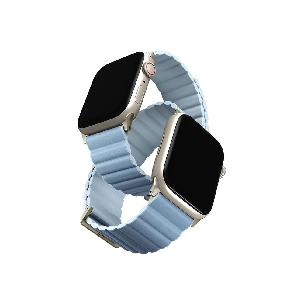 Ремешок кожаный/силиконовый Uniq Revix Premium Ed. для Apple Watch 38/40/41мм. Цвет: голубой/синий
