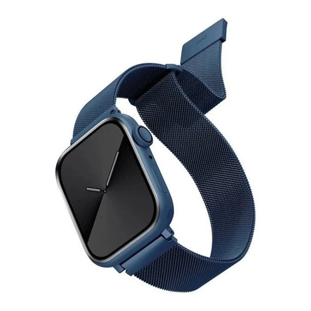 Ремешок из стали Uniq Dante Strap Mesh для Apple Watch 42мм/44мм. Цвет: синий