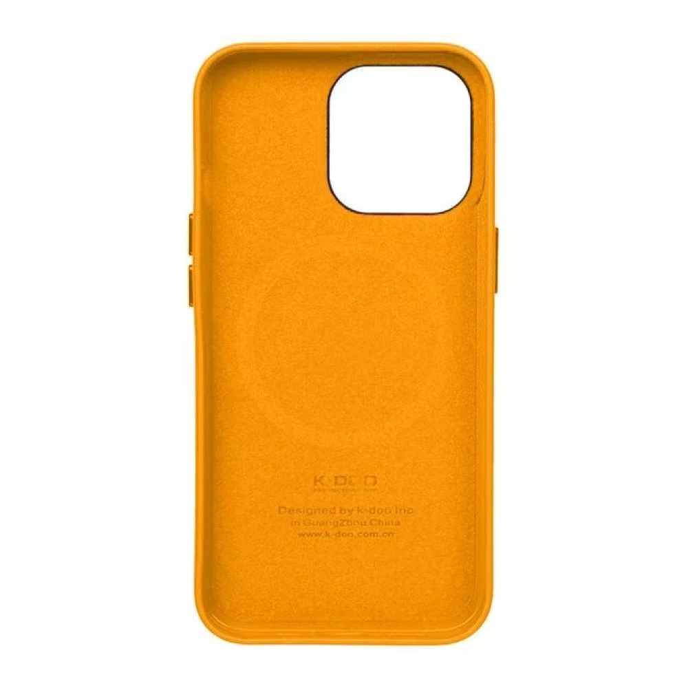 Чехол K-DOO Noble Collection Magsafe для iPhone 13 Pro Max, кожа. Цвет: оранжевый