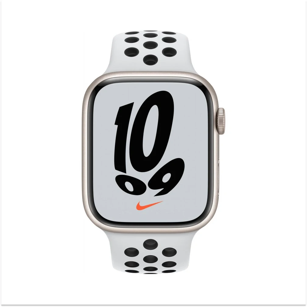 Apple Watch Nike Series 7, 45мм, корпус из алюминия цвета "Сияющая звезда", спортивный ремешок Nike