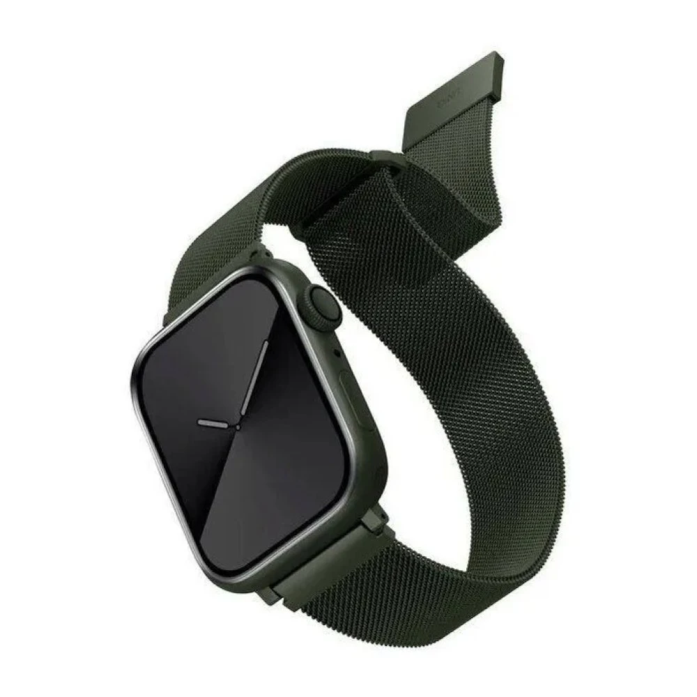 Ремешок из стали Uniq Dante Strap Mesh для Apple Watch 42мм/44мм. Цвет: зелёный