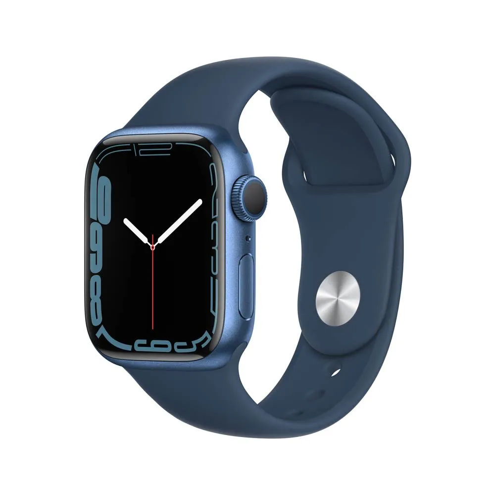 Apple Watch Series 7, 45мм, корпус из алюминия синего цвета, спортивный ремешок синий