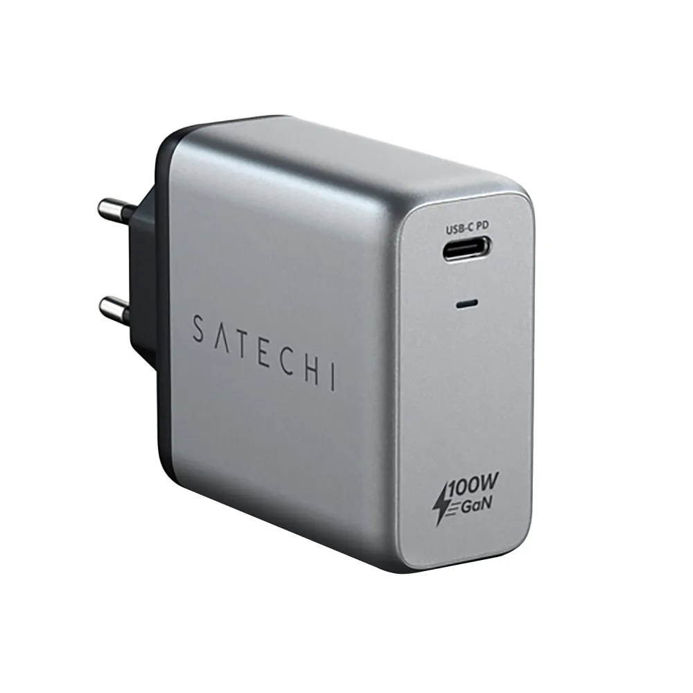 Сетевое зарядное устройство Satechi Compact Charger 100W с технологией GaN Power. Цвет: серый космос