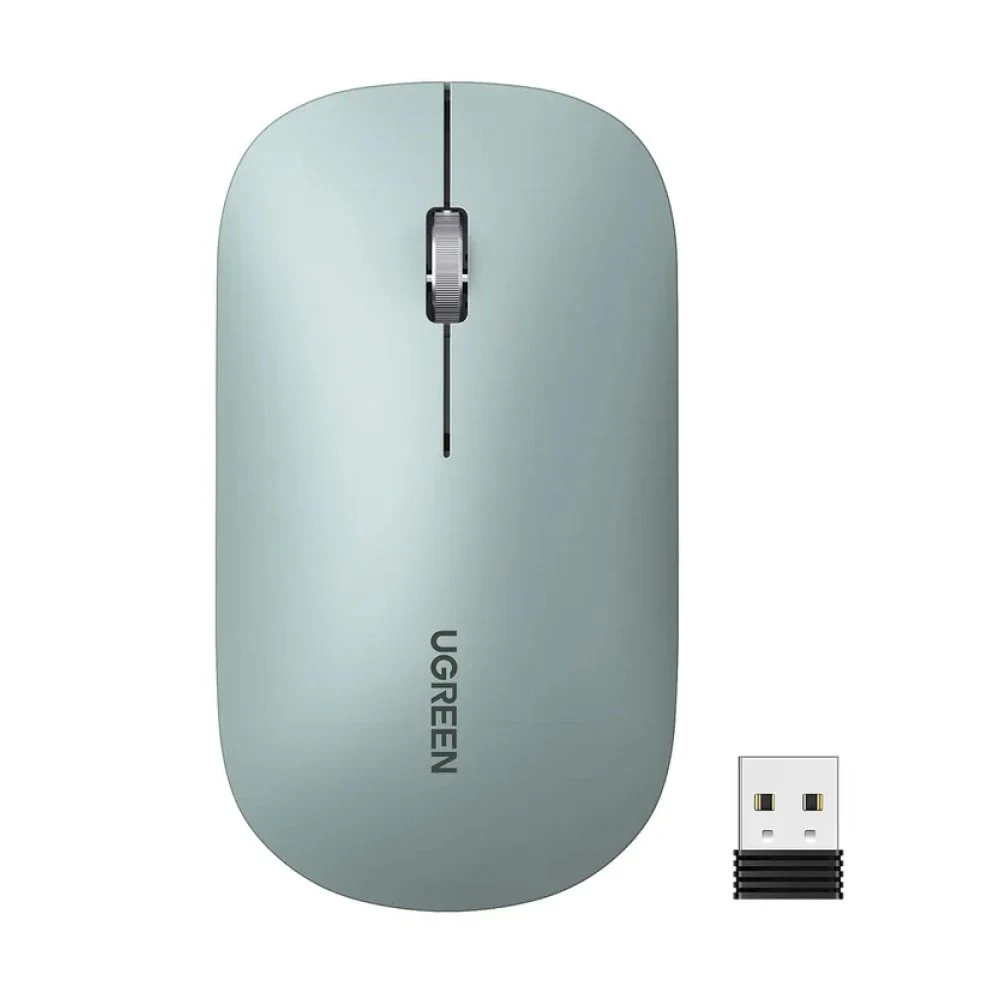 Беспроводная компьютерная мышь UGREEN MU001, 4000 DPI, 2.4G+Bluetooth. Цвет: зелёный
