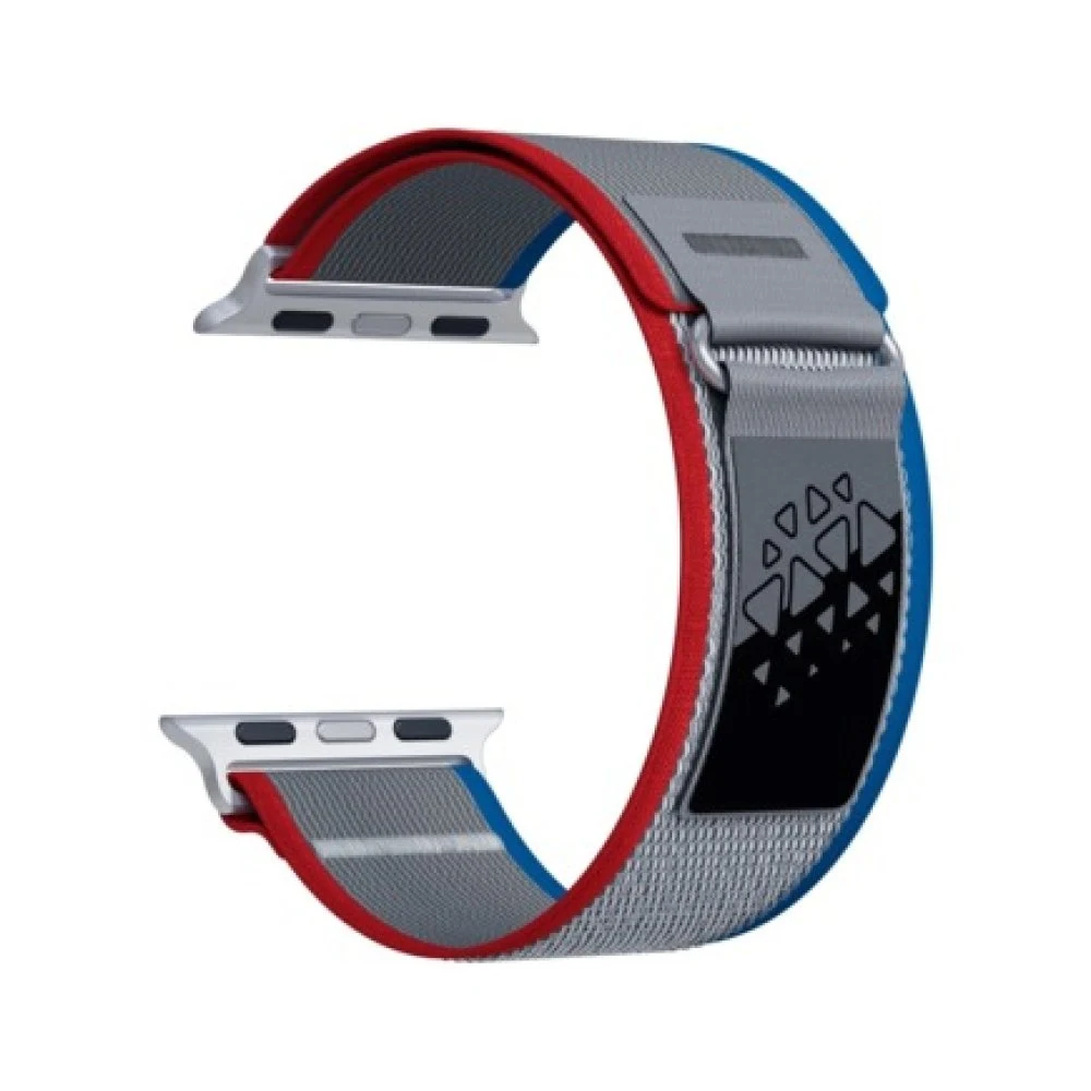 Ремешок нейлоновый Lyambda Premium Meleph для Apple Watch 38/40/41мм. Цвет: красный/синий/серый