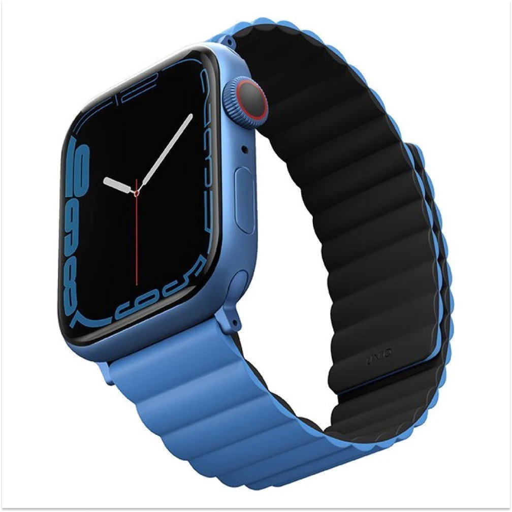 Ремешок силиконовый Uniq Revix reversible Magnetic для Apple Watch 38мм/40мм. Цвет: сине-чёрный