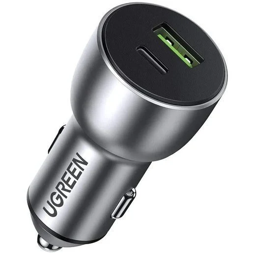 Автомобильное зарядное устройство UGREEN USB-C PD+USB-A QC 42.5W Fast Car Charger. Цвет: серый