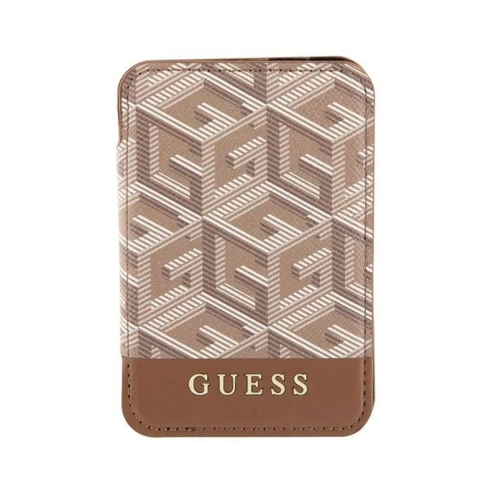 Магнитный бумажник Guess Wallet Cardslot Magsafe G CUBE. Цвет: коричневый